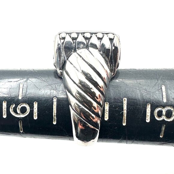 Sterling Silver Peach Gemstone Ring Size 7 Weight 11 Grams - Picture 7 of 7